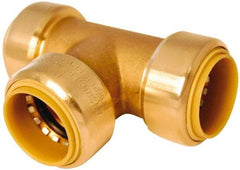 Value Collection - 3/4 x 1/2 x 3/4" Outside Diam, 7/8 Standard, Brass Push-to-Connect Tube Union Tee - 200 Max psi, Tube to Tube Connection, EPDM O-Ring, Lead-Free - Eagle Tool & Supply