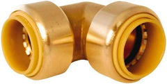 Value Collection - 1/2" Tube OD, 5/8 Standard Lead Free Brass Push-to-Connect Tube Union Elbow - Tube to Tube Connection, 200 Max psi, EPDM O-Ring - Eagle Tool & Supply