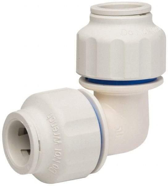 Value Collection - 1/2" OD, Polysulfone Push-to-Connect Union Elbow - 250 Max psi, White - Eagle Tool & Supply
