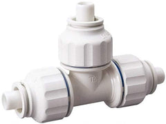 Value Collection - 1/2 x 1/2 x 1/8" OD, Polysulfone Push-to-Connect Union Tee - 250 Max psi, White - Eagle Tool & Supply
