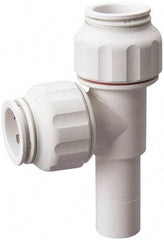 Value Collection - 1/2" OD, Polysulfone Push-to-Connect Plug-In Run Tee - 250 Max psi, 1/2" Stem Diam, White - Eagle Tool & Supply