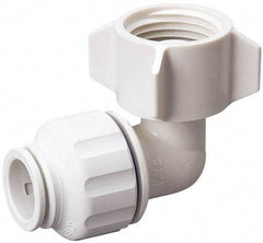 Value Collection - 1/2" OD, 3/4 Thread, Polysulfone Push-to-Connect Female Swivel Elbow - 250 Max psi, White - Eagle Tool & Supply