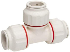 Value Collection - 3/4" OD, Polysulfone Push-to-Connect Union Tee - 250 Max psi, White - Eagle Tool & Supply