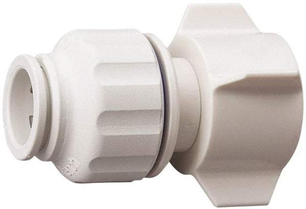 Value Collection - 1/2" OD, 3/4 Thread, Polysulfone Push-to-Connect Female Connector - 250 Max psi, White - Eagle Tool & Supply