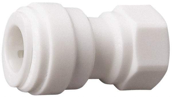 Value Collection - 3/8" OD, 1/4 Thread, Polysulfone Push-to-Connect Female Connector - 250 Max psi, White - Eagle Tool & Supply