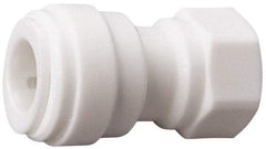 Value Collection - 3/8" OD, 1/4 Thread, Polysulfone Push-to-Connect Female Connector - 250 Max psi, White - Eagle Tool & Supply