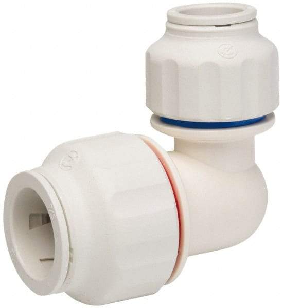 Value Collection - 3/4 x 1/2" OD, Polysulfone Push-to-Connect Union Elbow - 250 Max psi, White - Eagle Tool & Supply