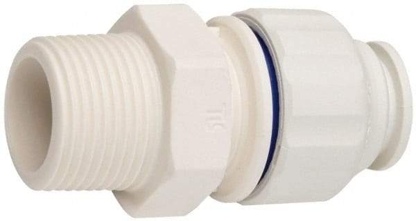 Value Collection - 1/2" OD, 3/4 Thread, Polysulfone Push-to-Connect Male Connector - 250 Max psi, White - Eagle Tool & Supply