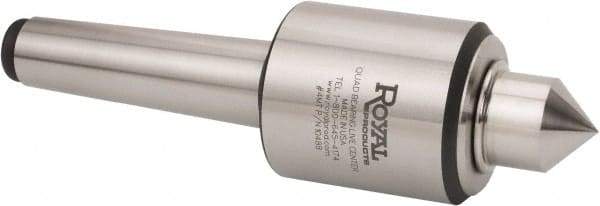 Royal Products - MT3 Morse Taper, 1.7" Head Diam Live Center - 6,000 Max RPM, 2.12" Head Length, 0.88" Point Diam, 1.07" Point Len, 885 Lb Max Workpc, Male Point - Eagle Tool & Supply