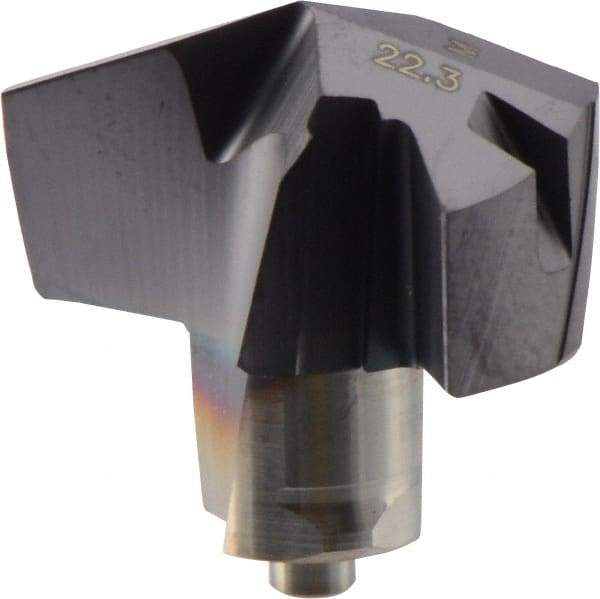 Iscar - Series ICM, 0.878" Diam Grade IC908 140° Replaceable Drill Tip - Carbide, TiAlN Finish, 22 Seat Size, Through Coolant - Eagle Tool & Supply