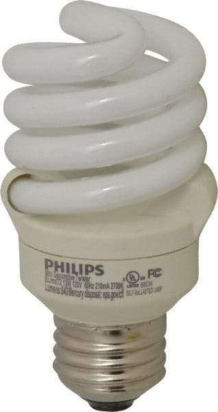 Philips - 13 Watt Fluorescent Residential/Office Medium Screw Lamp - 2,700°K Color Temp, 900 Lumens, 120 Volts, EL/mDT, 10,000 hr Avg Life - Eagle Tool & Supply