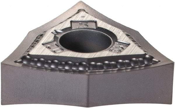 Kennametal - WNMG430.5 MS Grade KCU10 Carbide Turning Insert - TiAlN Finish, 80° Trigon, 1/2" Inscr Circle, 3/16" Thick, 0.008" Corner Radius - Eagle Tool & Supply