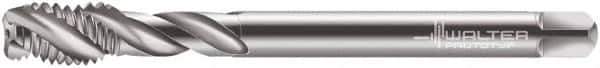 Walter-Prototyp - M4x0.70 Metric 3 Flute 6H Modified Bottoming Spiral Flute Tap - Cobalt, Bright Finish, 63mm OAL, Right Hand Flute, Right Hand Thread, Series 7056770 - Exact Industrial Supply