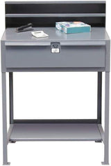 Strong Hold - 1 Drawer Shipping & Receiving Shop Desk - 36 Inch Wide x 28 Inch Deep x 54 Inch High, Dark Gray - Eagle Tool & Supply