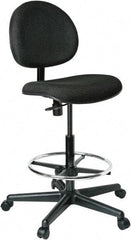 Bevco - 21 to 31" High Adjustable Height Swivel Stool - 27" Wide x 27" Deep, 100% Olefin Seat, Black - Eagle Tool & Supply