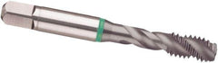 Guhring - M10x1.50 Metric 3 Flute 6H Modified Bottoming Spiral Flute Tap - Cobalt, TiCN Finish, 2.941" OAL, Right Hand Flute, Right Hand Thread, D4/D5, Series 3948 - Exact Industrial Supply