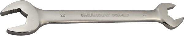 Paramount - 20mm x 22mm Standard Open End Wrench - 10" OAL, Double End, Full Polish Finish, 15° Head Angle - Eagle Tool & Supply