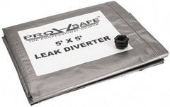 PRO-SAFE - Tarp-Shaped Light Duty Roof Leak Diverter - 5' Long x 5' Wide x 10 mil Thick, Black - Eagle Tool & Supply