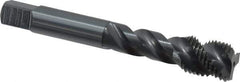 OSG - M14x1.50 Metric Fine 3 Flute Bottoming Spiral Flute Tap - Vanadium High Speed Steel, Oxide Finish, 3-19/32" OAL, Right Hand Flute, Right Hand Thread, D6, Series 343 - Eagle Tool & Supply