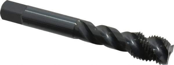 OSG - M14x1.50 Metric Fine 3 Flute Modified Bottoming Spiral Flute Tap - Vanadium High Speed Steel, Oxide Finish, 3-19/32" OAL, Right Hand Flute, Right Hand Thread, D6, Series 343 - Eagle Tool & Supply
