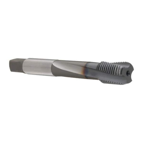 OSG - M12x1.25 Metric Fine 3 Flute Modified Bottoming Spiral Flute Tap - Powdered Metal, TiCN Finish, 3-3/8" OAL, Right Hand Flute, Right Hand Thread, D5, Series 345TI - Eagle Tool & Supply
