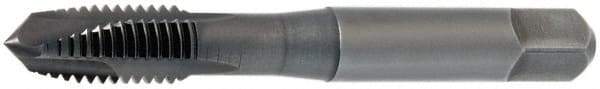 OSG - 1/2-20 UNF, 3 Flute, TiCN Finish, Powdered Metal Spiral Point Tap - Plug Chamfer, Right Hand Thread, 3-3/8" OAL, 1-21/32" Thread Length, 0.367" Shank Diam, 3B Class of Fit, Series 312NI - Exact Industrial Supply