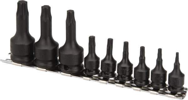 Paramount - 9 Piece 1/4 & 3/8" Drive Torx Bit Socket Set - T10 to T50 Torx - Eagle Tool & Supply