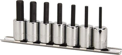 Paramount - 7 Piece 3/8" Drive Inch Hex Bit Socket Set - 1/8 to 3/8" Hex - Eagle Tool & Supply