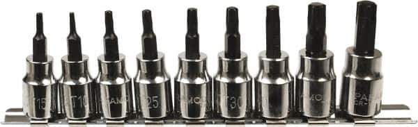 Paramount - 9 Piece 3/8" Drive Torx Bit Socket Set - T10 to T50 Torx - Eagle Tool & Supply