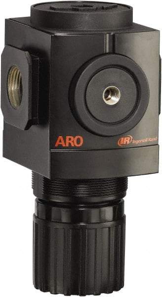 ARO/Ingersoll-Rand - 3/4 NPT Port, 290 CFM, Aluminum Heavy-Duty Regulator - 0 to 140 psi Range, 250 Max psi Supply Pressure, 1/8" Gauge Port Thread, 4.091" Wide x 7.223" High - Eagle Tool & Supply