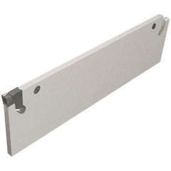 Iscar - 0.59" Blade Height, 1.65mm Blade Width, 58mm OAL, Neutral Cut, Single End Indexable Cut-Off Blade - 11.5mm Max Depth of Cut, TGFH Blade, Tang-Grip Series - Eagle Tool & Supply