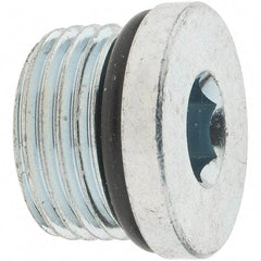 Parker - 3/4-16 Male Thread, Zinc Plated Steel Industrial Pipe Hex Socket Plug - Male Straight Thread O-Ring, 6,000 psi - Eagle Tool & Supply