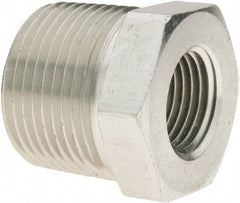 Parker - 1 Male Thread x 1/2 Female Thread, Zinc Plated Steel Industrial Pipe Hex Bushing - MNPTF x FNPTF, 4,500 psi - Eagle Tool & Supply