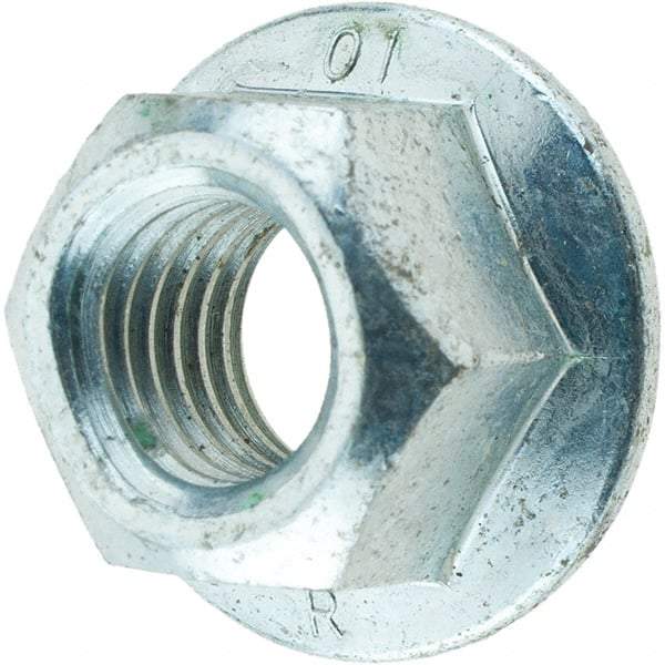 Value Collection - M10x1.50, 21mm Flange Diam, 11.5mm High, 15mm Across Flats, Flange Nut - Zinc Finish - Eagle Tool & Supply