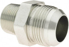 Parker - 1" Tube OD, 37° Steel Flared Tube Male Connector - 3/4-14 NPTF, Flare x NPTF Ends - Eagle Tool & Supply