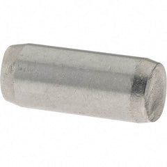 Value Collection - 5mm Diam x 12mm Pin Length 416 Stainless Steel Precision Dowel Pin - C 36-42 Hardness, 1 Beveled & 1 Rounded End - Eagle Tool & Supply