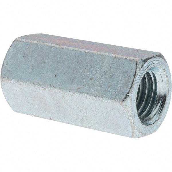 Value Collection - M14x2.00 Metric Coarse, 54mm OAL Steel Standard Coupling Nut - Zinc-Plated Finish, 28mm Width Across Flats - Eagle Tool & Supply