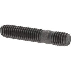 Value Collection - M6x1.0 31mm OAL Equal Double Threaded Stud - Carbon Steel, Uncoated, 14mm Equal Thread Length, Metric - Eagle Tool & Supply