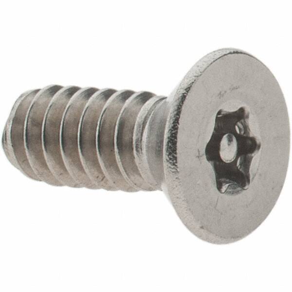 Value Collection - #10-24 UNC Pin In Torx Drive, Flat Screw - Grade 18-8 Stainless Steel, Uncoated, 1/2" OAL - Eagle Tool & Supply