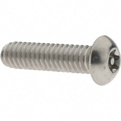 Value Collection - 1/4-20 UNC Pin In Torx Drive, Button Screw - Grade 18-8 Stainless Steel, Uncoated, 1" Length Under Head - Eagle Tool & Supply
