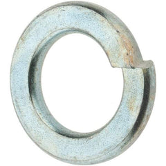 Value Collection - M10, 10.2mm ID, 18.1mm OD, 2.2mm Thick Split Lock Washer - Grade 8 Spring Steel, Zinc-Plated Finish, 10.2mm Min ID, 10.7mm Max ID, 18.1mm Max OD - Eagle Tool & Supply
