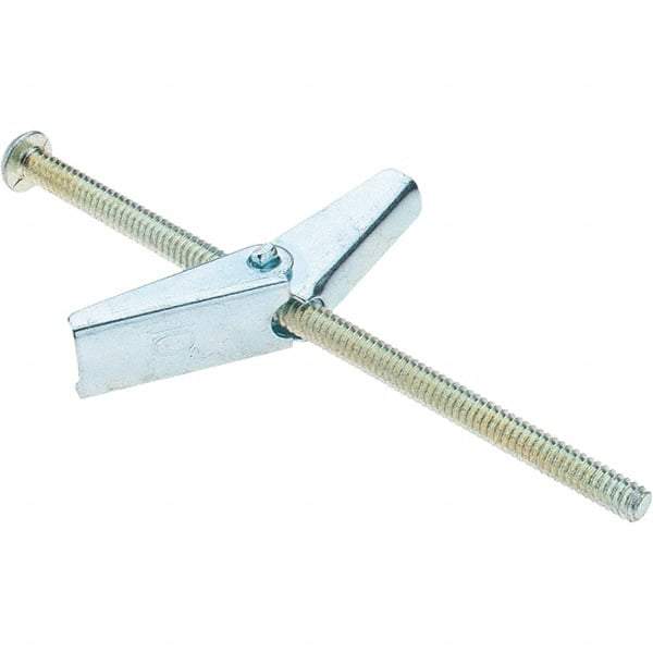 Value Collection - 3/16" Diam, 4" Long, Toggle Bolt Drywall & Hollow Wall Anchor - Steel, Use with Concrete/Masonry, Hollow Tile, Plaster & Wallboard - Eagle Tool & Supply