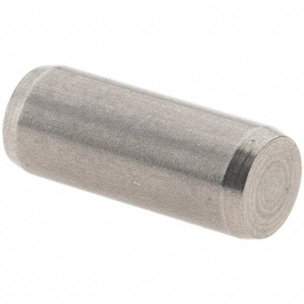 Value Collection - 4mm Diam x 10mm Pin Length 416 Stainless Steel Precision Dowel Pin - C 52-62 Hardness, 1 Beveled & 1 Rounded End - Eagle Tool & Supply