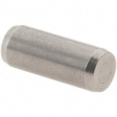 Value Collection - 4mm Diam x 10mm Pin Length 416 Stainless Steel Precision Dowel Pin - C 52-62 Hardness, 1 Beveled & 1 Rounded End - Eagle Tool & Supply
