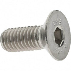 Value Collection - M8x1.25 Metric Coarse Hex Socket Drive, 90° Flat Screw - Grade 18-8 Stainless Steel, Fully Threaded, 20mm OAL - Eagle Tool & Supply