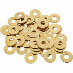 Value Collection - #8 Screw, Brass Standard Flat Washer - 0.172" ID x 7/16" OD, 0.036" Thick, Plain Finish - Eagle Tool & Supply