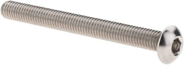Value Collection - #10-32 UNF Hex Socket Drive, Button Screw - Grade 18.8 Stainless Steel, Fully Threaded, 2" Length Under Head - Eagle Tool & Supply