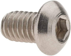 Made in USA - 5/16-18 UNC Hex Socket Drive, Button Screw - Grade 18-8 Stainless Steel, 1/2" Length Under Head - Eagle Tool & Supply