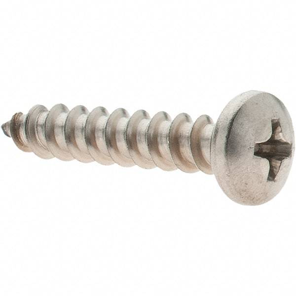 Value Collection - #10 Pan Head Phillips Sheet Metal Screw - Stainless Steel, 1" Length Under Head, Grade 316 - Eagle Tool & Supply