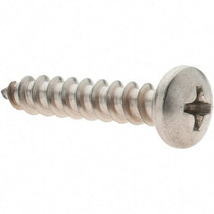 Value Collection - #10 Pan Head Phillips Sheet Metal Screw - Stainless Steel, 1" Length Under Head, Grade 316 - Eagle Tool & Supply